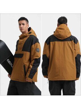 Men's GSOU Snow Color-Block Insulated Snow Anorak Ski Jacket -Size M